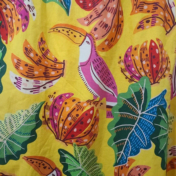 FARM RIO Yellow Beaks & Bananas Maxi Dress Size Small - Picture 7 of 7